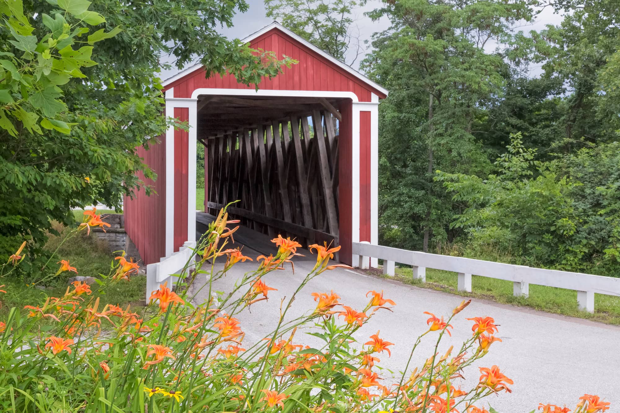 Franklin’s Covered Bridge: Embracing nature’s beauty and community life in Festival Country Indiana.